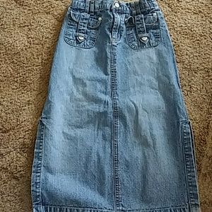 Long denim skirt